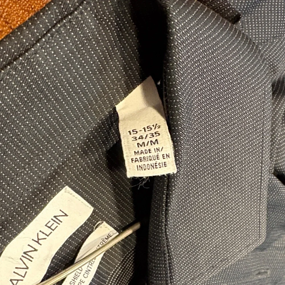 Calvin Klein Pattern Charcoal Dress Shirt - Picture 4 of 5